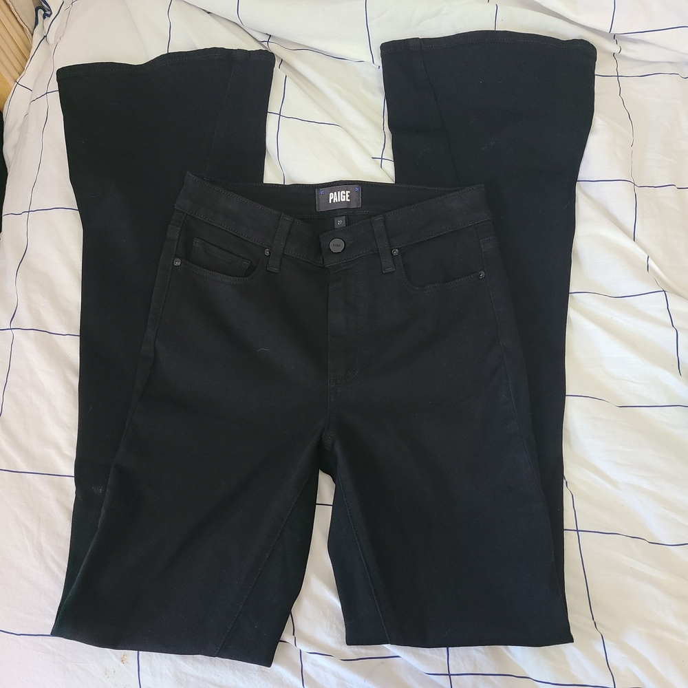 PAIGE Black Lou Lou Boot Cut Jeans Size 27